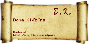 Dona Klára névjegykártya