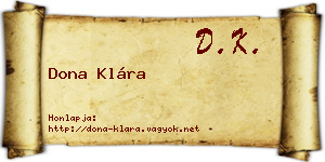 Dona Klára névjegykártya